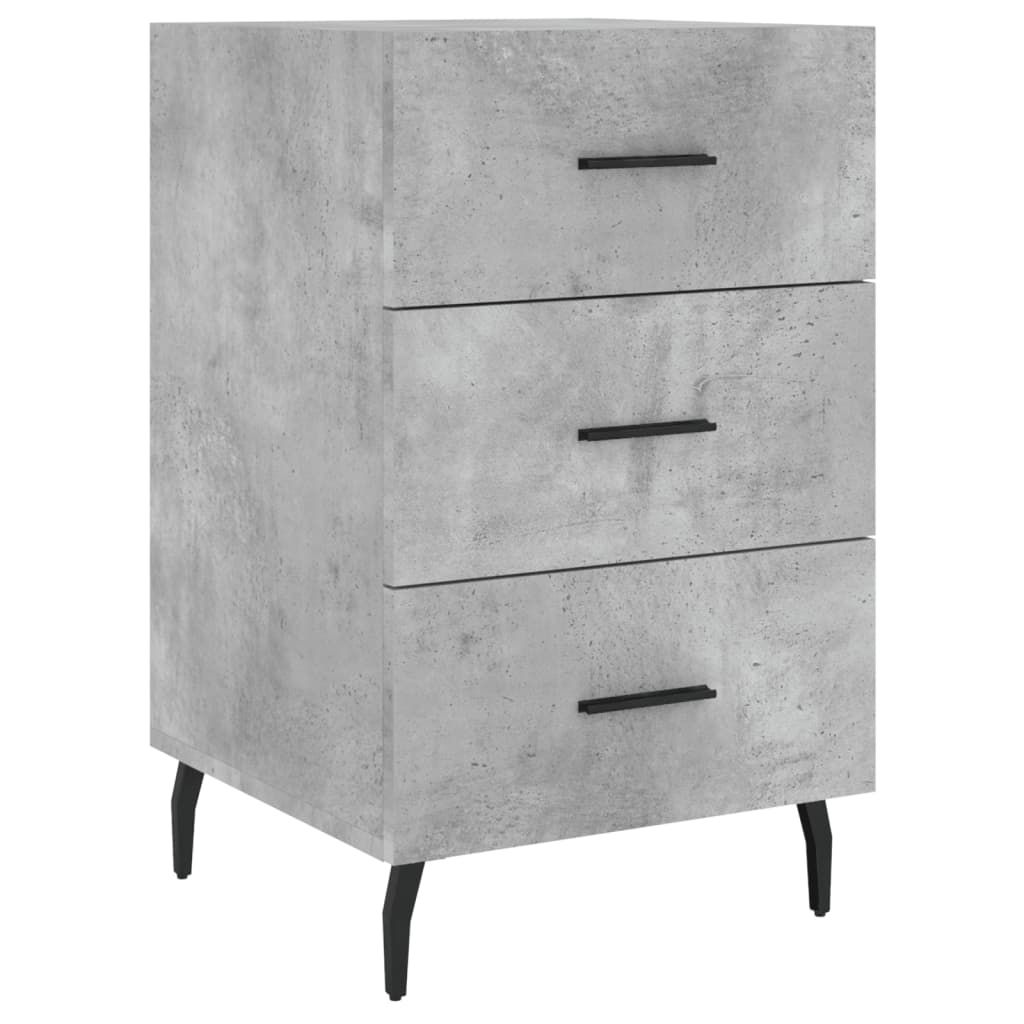 Comodino Grigio Cemento 40x40x66 cm in Legno Multistrato 827680