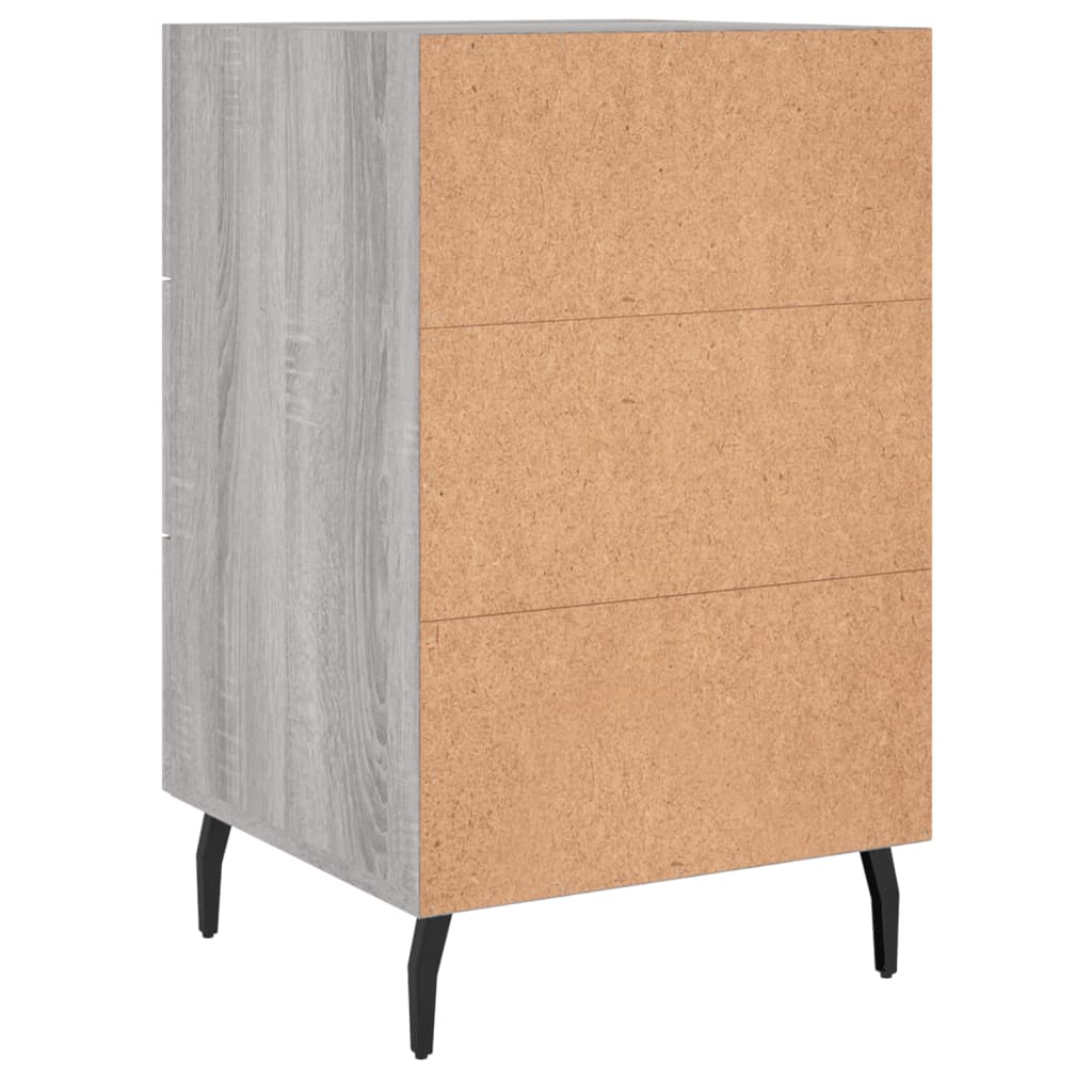 vidaXL Comodino Grigio Sonoma 40x40x66 cm in Legno Multistrato