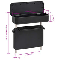 Bracciolo per Auto Universale Nero 23x8x(30-38) cm in ABS 154642