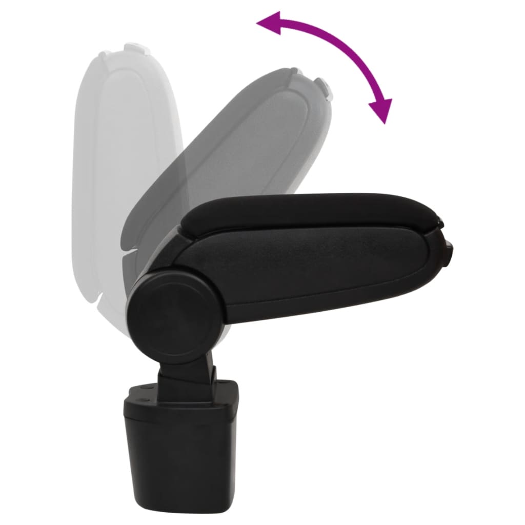 Bracciolo per Auto Nero 14,5x31,5x(30-48) cm in ABS