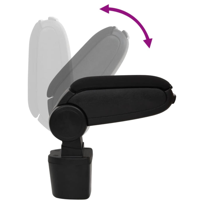 Bracciolo per Auto Nero 14,5x31,5x(30-48) cm in ABS