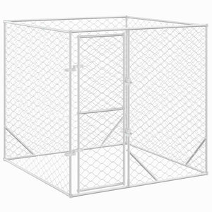 Cuccia per Cani da Esterno Argento 2x2x2 m Acciaio Zincato 153674