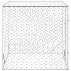 Cuccia per Cani da Esterno Argento 2x2x2 m Acciaio Zincato 153674