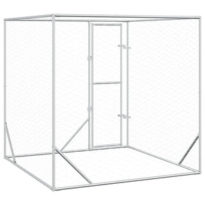 Cuccia per Cani da Esterno Argento 2x2x2 m Acciaio Zincato 153674