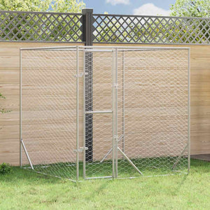 Cuccia per Cani da Esterno Argento 2x2x2 m Acciaio Zincato 153674