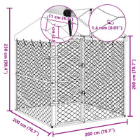 Cuccia Cani da Esterno Tetto Argento 2x2x2,5 m Acciaio Zincato 153675