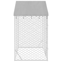 Cuccia Cani da Esterno Tetto Argento 3x1,5x2,5m Acciaio Zincato 153680