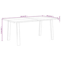Tavolo da Pranzo 150x90x75 cm in Legno Massello di Acacia