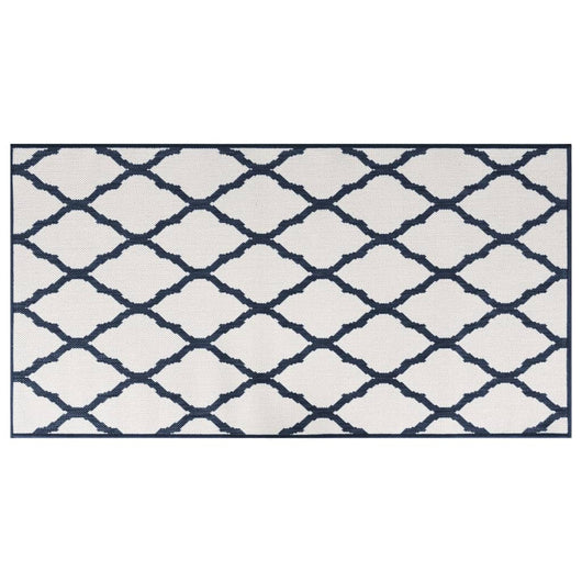 Tappeto da Esterno Navy e Bianco 80x150 cm Design Reversibile 364782