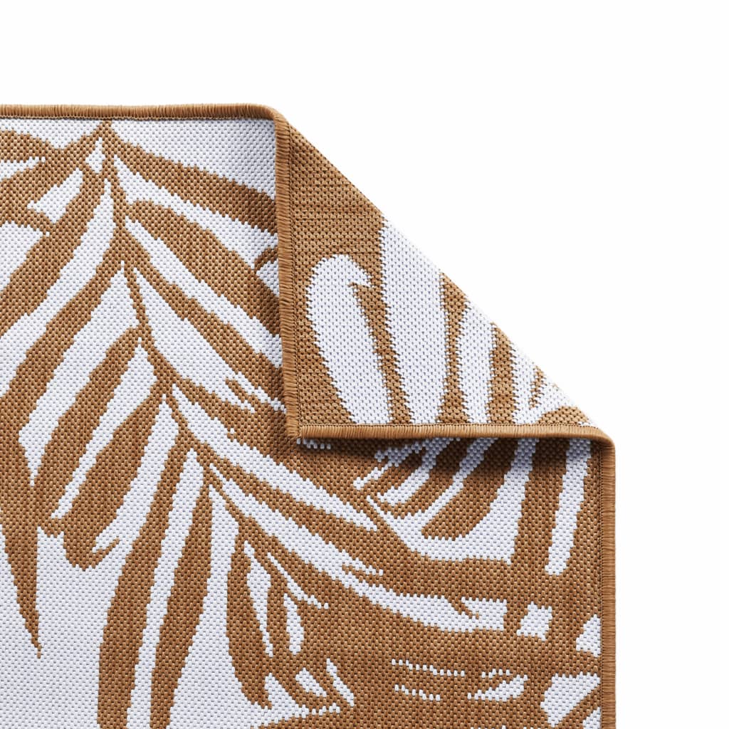 Tappeto da Esterno Marrone e Bianco 80x250 cm Reversibile 364789