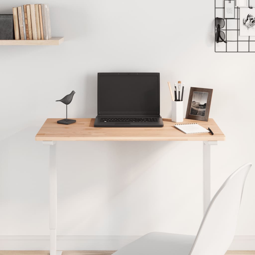 Piano Tavolo 80x40x1,5cm Rettangolare Legno Massello Faggiocod mxl 107355