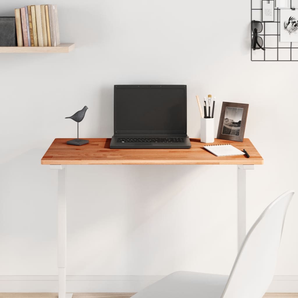 Piano Tavolo 80x40x1,5cm Rettangolare Legno Massello Faggio