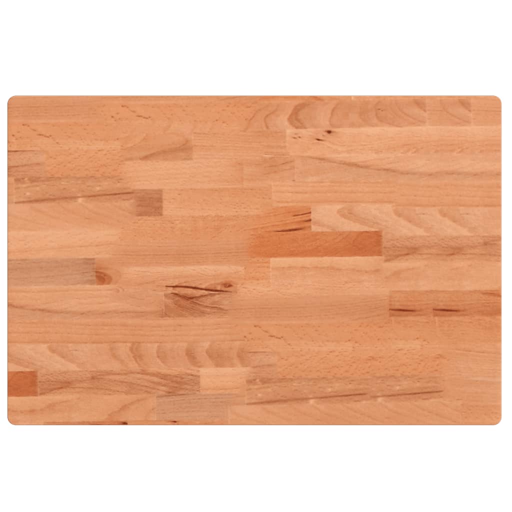 Piano Tavolo 80x40x4cm Rettangolare Legno Massello di Faggiocod mxl 131370
