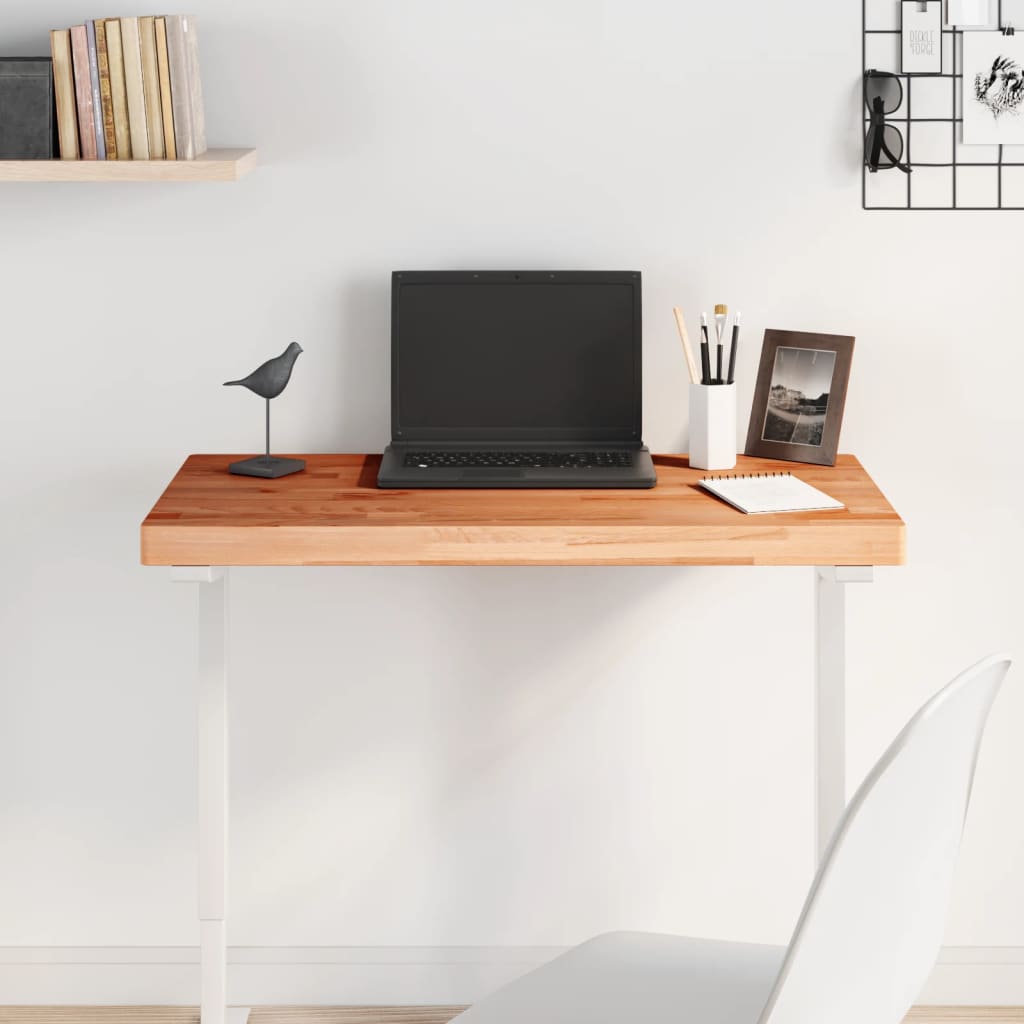 Piano Tavolo 80x40x4cm Rettangolare Legno Massello di Faggiocod mxl 131370