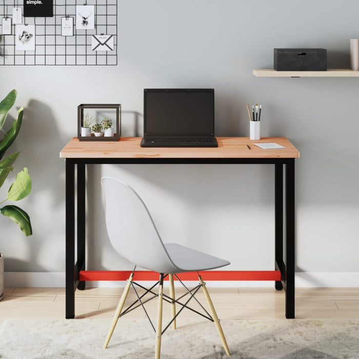 Banco da Lavoro 115x55x81,5 cm Legno Massello Faggio e Metallocod mxl 131338