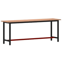Banco da Lavoro 220x55x81,5 cm Legno Massello Faggio e Metallo 3188908