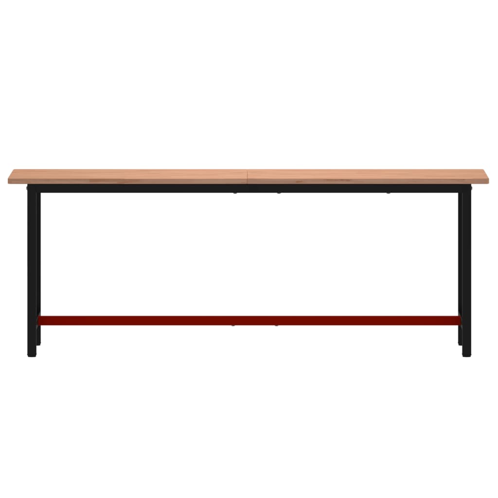 Banco da Lavoro 220x55x81,5 cm Legno Massello Faggio e Metallo 3188908