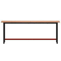 Banco da Lavoro 220x55x81,5 cm Legno Massello Faggio e Metallo 3188908