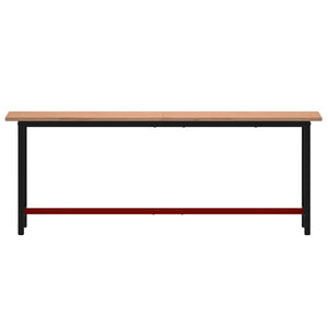 Banco da Lavoro 220x55x81,5 cm Legno Massello Faggio e Metallo 3188908