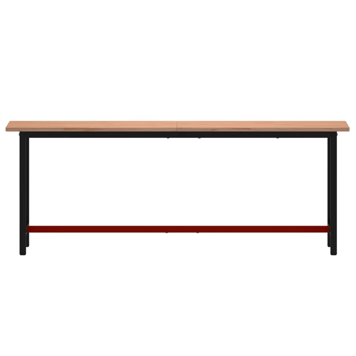 Banco da Lavoro 220x55x81,5 cm Legno Massello Faggio e Metallo 3188908