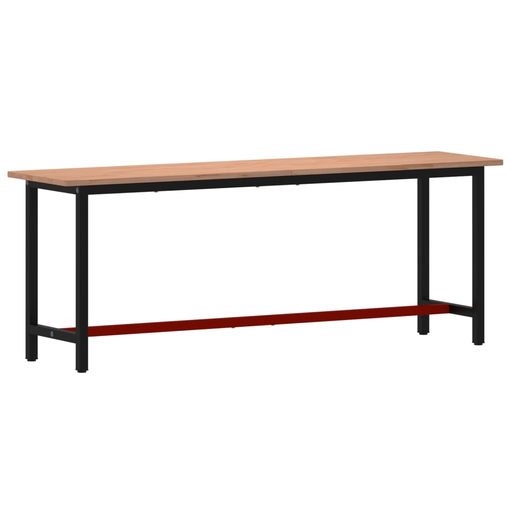 Banco da Lavoro 220x55x81,5 cm Legno Massello Faggio e Metallo 3188908