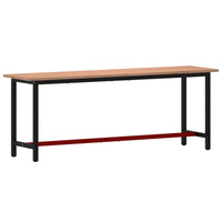 Banco da Lavoro 220x55x81,5 cm Legno Massello Faggio e Metallo 3188908
