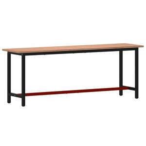 Banco da Lavoro 220x55x81,5 cm Legno Massello Faggio e Metallo 3188908