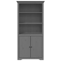 Libreria BODO 82x40x173 cm in Legno Massello di Pino Grigio 355058