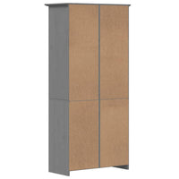 Libreria BODO 82x40x173 cm in Legno Massello di Pino Grigio 355058