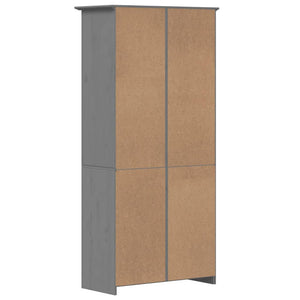 Libreria BODO 82x40x173 cm in Legno Massello di Pino Grigio 355058