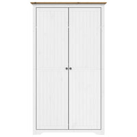 Armadio BODO 99x53,5x173 cm Legno Massello Pino Bianco Marrone 355060
