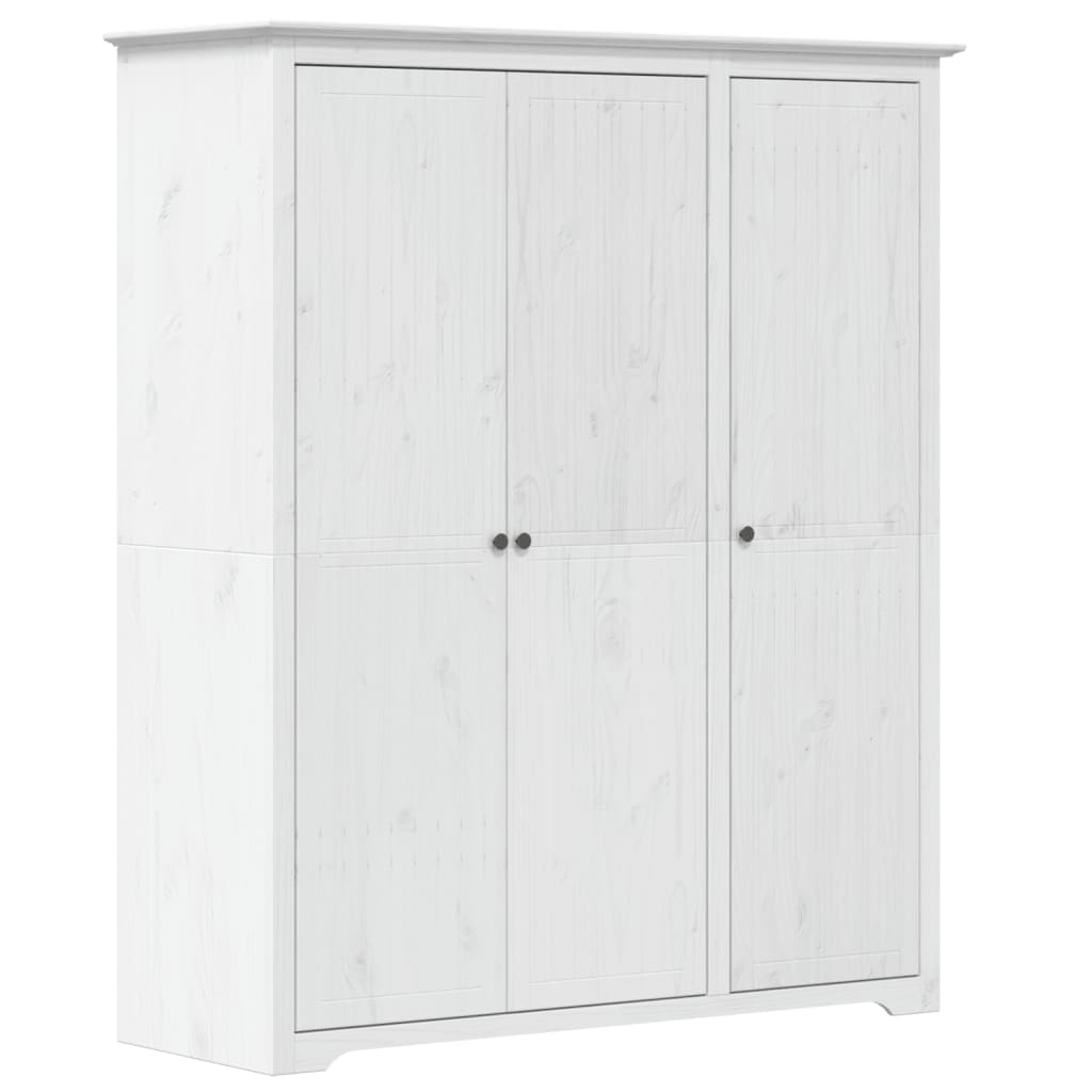 Armadio BODO 146x53,5x173 cm in Legno Massello di Pino Bianco