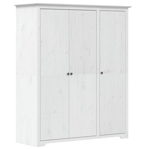 Armadio BODO 146x53,5x173 cm in Legno Massello di Pino Bianco