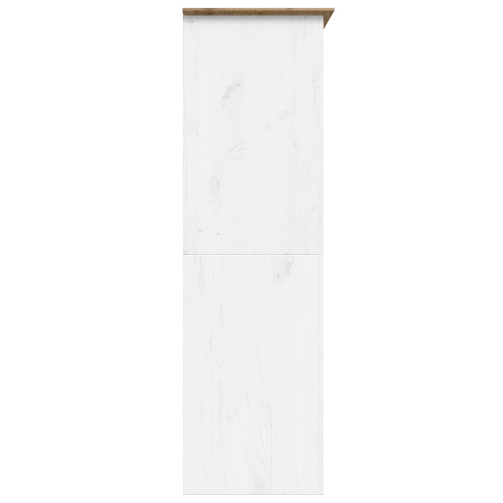 Armadio BODO 146x53,5x173 cm Legno Massello Pino Bianco Marrone 355063