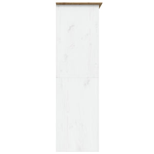 Armadio BODO 146x53,5x173 cm Legno Massello Pino Bianco Marrone 355063
