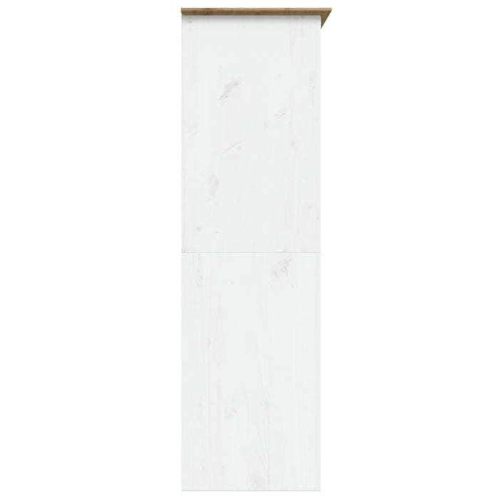 Armadio BODO 146x53,5x173 cm Legno Massello Pino Bianco Marrone 355063