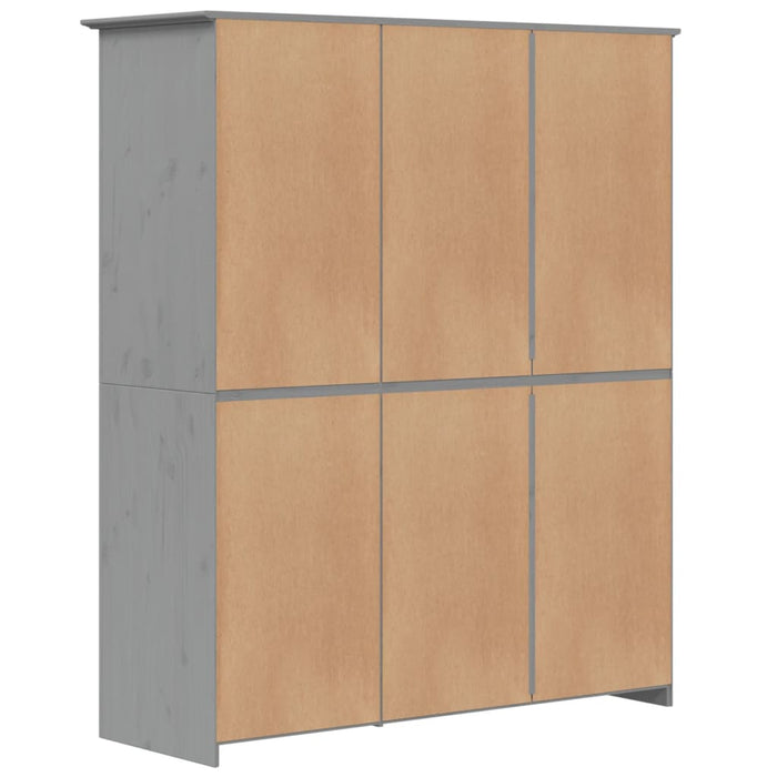 Armadio BODO 146x53,5x173 cm in Legno Massello di Pino Grigio 355064