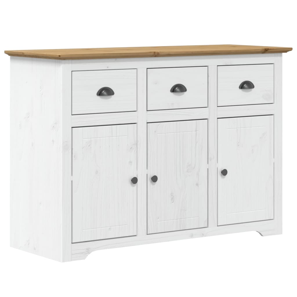 Credenza BODO 115x43x79,5 cm Legno Massello Pino Bianco Marronecod mxl 129781