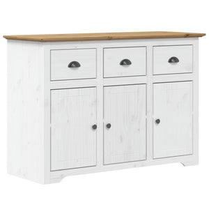 Credenza BODO 115x43x79,5 cm Legno Massello Pino Bianco Marronecod mxl 129781