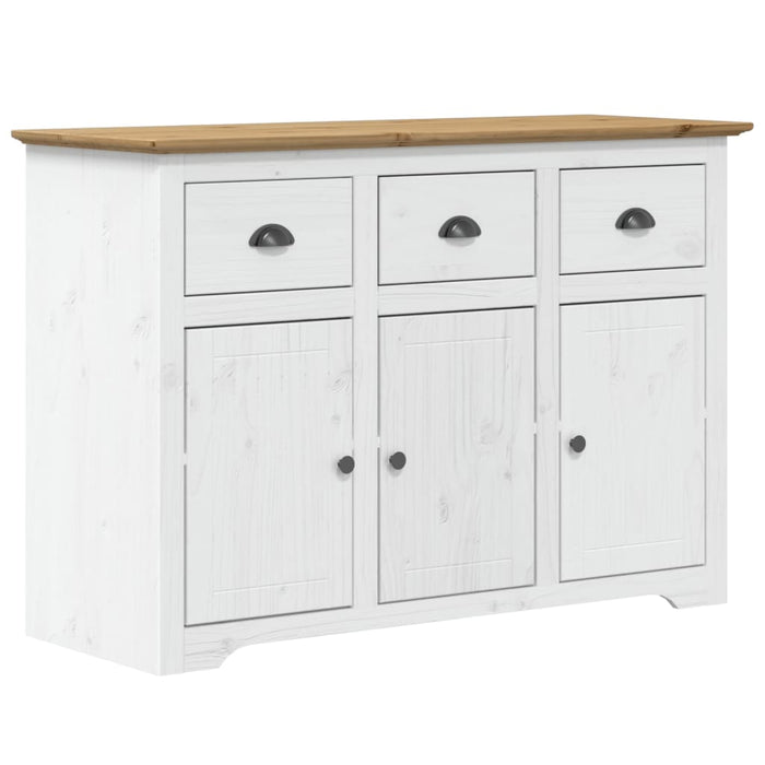 Credenza BODO 115x43x79,5 cm Legno Massello Pino Bianco Marronecod mxl 129781