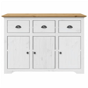Credenza BODO 115,5x44x80 cm Legno Massello Pino Bianco Marrone 355066