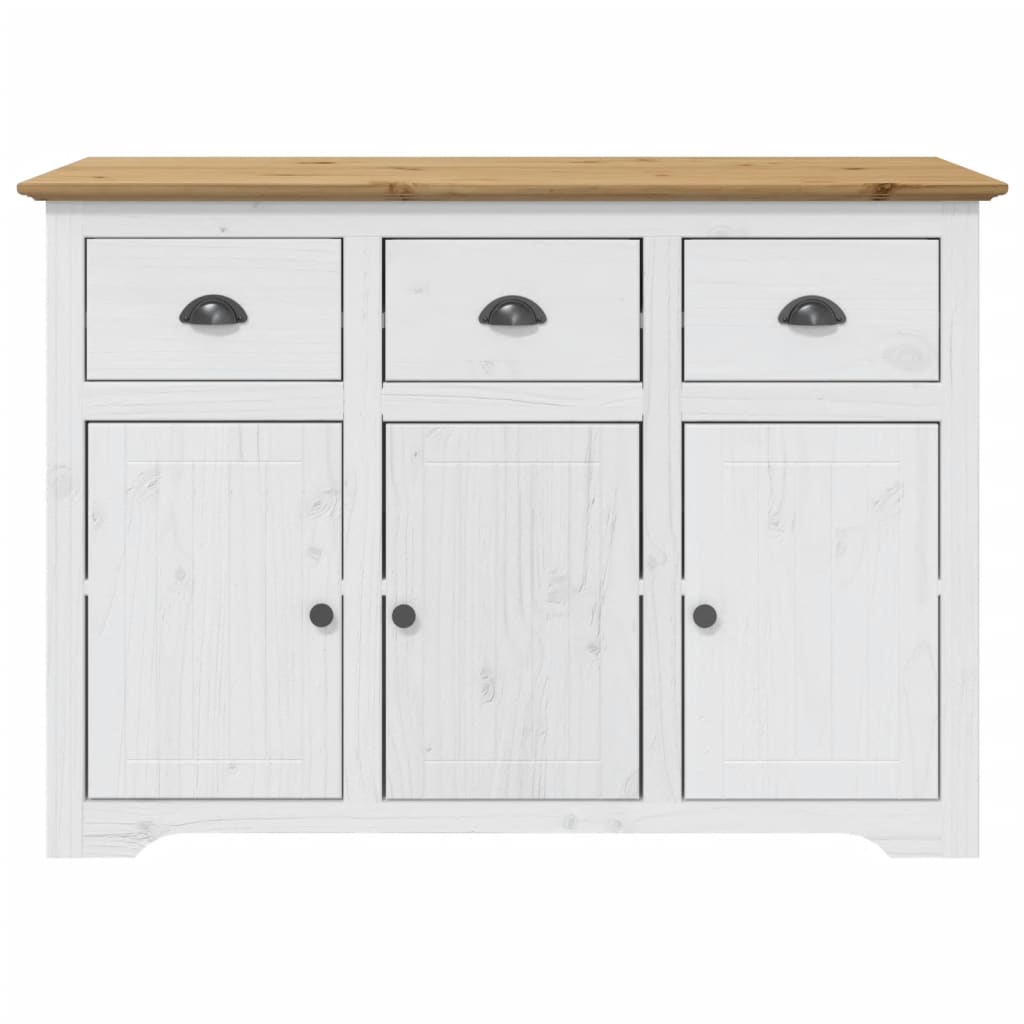 Credenza BODO 115x43x79,5 cm Legno Massello Pino Bianco Marronecod mxl 129781
