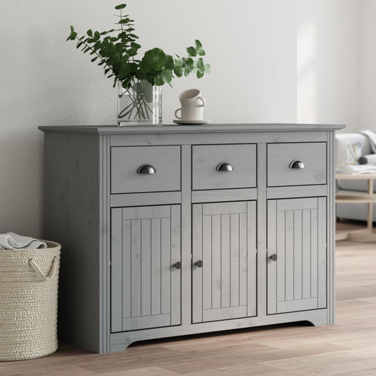 Credenza BODO 115,5x44x80 cm in Legno Massello di Pino Grigio 355067