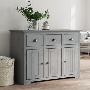 Credenza BODO 115,5x44x80 cm in Legno Massello di Pino Grigio 355067