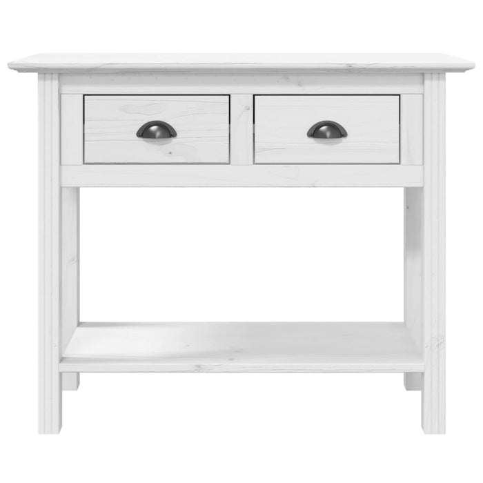 Tavolo Consolle BODO 91x35x74 cm Legno Massello Pino Bianco 355071