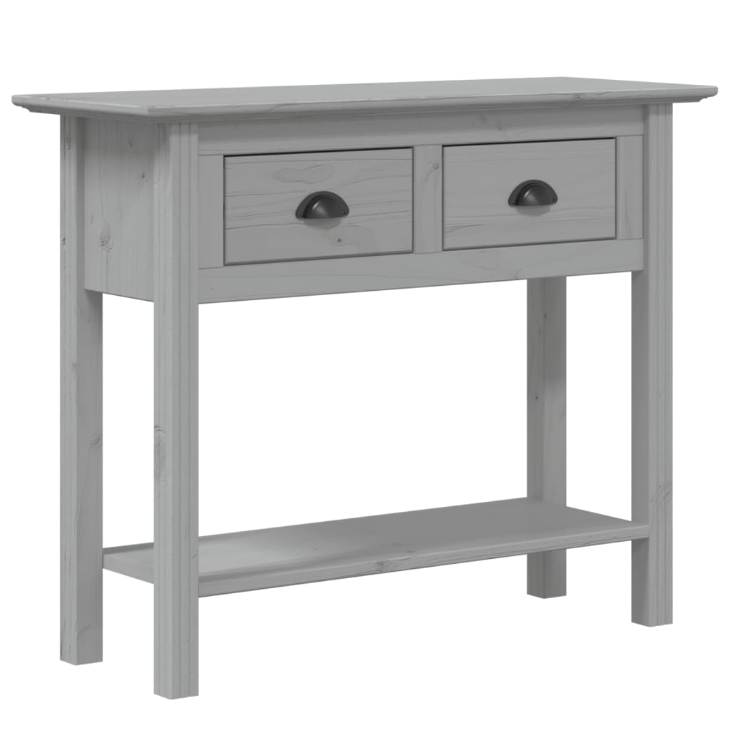 Tavolo Consolle BODO 91x35x74 cm Legno Massello Pino Grigio 355073