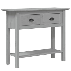Tavolo Consolle BODO 91x35x74 cm Legno Massello Pino Grigio 355073