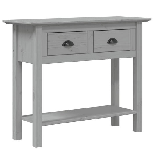 Tavolo Consolle BODO 91x35x74 cm Legno Massello Pino Grigio 355073