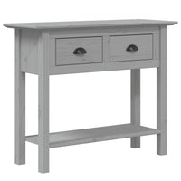 Tavolo Consolle BODO 91x35x74 cm Legno Massello Pino Grigio 355073