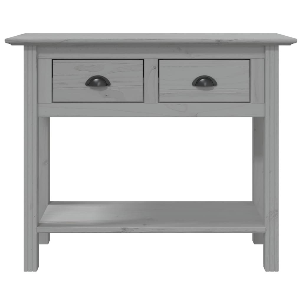 Tavolo Consolle BODO 91x35x74 cm Legno Massello Pino Grigio 355073